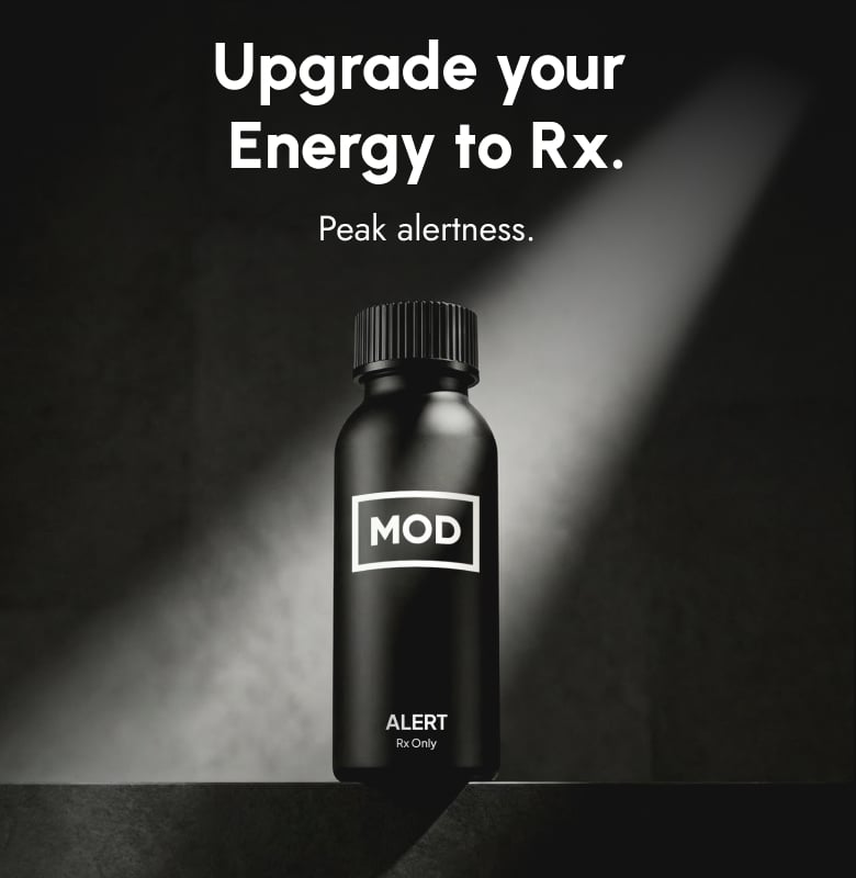 MOD ALERT prescription liquid energy formulated to promote sustained alertness and focus