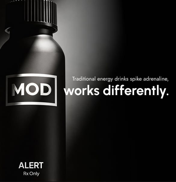 MOD ALERT offers a steadier alternative to conventional energy drinks for shift-work fatigue support